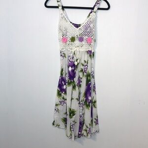 Floral knit handmade dress